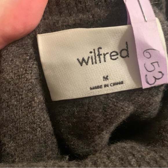 Aritzia Wilfred Brown Cashmere Wool Blend Turtleneck Sweater M - Picture 3 of 8